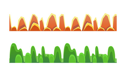 fantasy platforms for mobile game interface set vector image