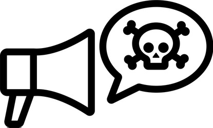 hacker danger loudspeaker icon outline vector image