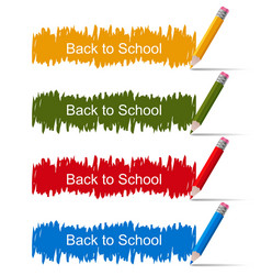 Set of colored banners with pencils vector