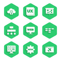 set web and graphic design ui or ux website vector image