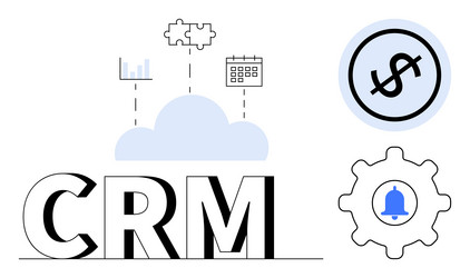 crm cloud integration with analytics calendar vector image