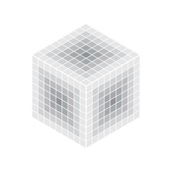 cube whose sides are made of halftone gradient vector image