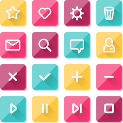 flat ui design elements - set of basic web icons vector image