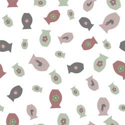 retro color vase repeat pattern print background vector image