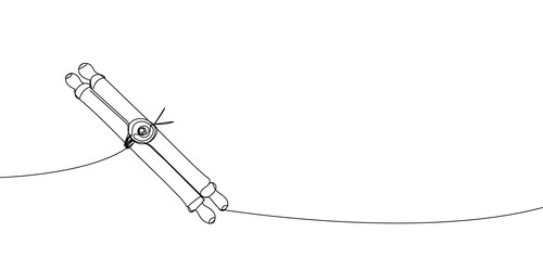 scroll with wax seal continuous line drawing one vector image