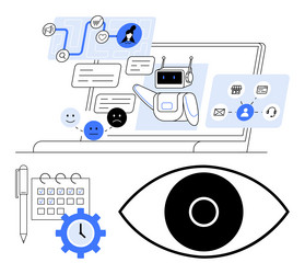 ai chatbot with user feedback task management vector image