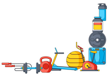 background with fitness equipment sport vector