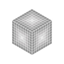 cube whose sides are made of halftone gradient vector image