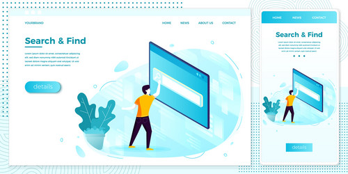 man in searching process set vector image