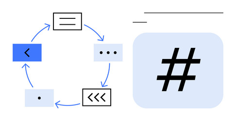 workflow process cycle with circular diagram vector image