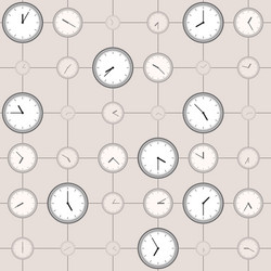 Background with different sized clocks vector