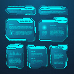 blue futuristic hud or ui elements sci-fi user vector image
