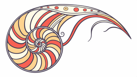 dynamic nautilus shell with artistic swirls vector image