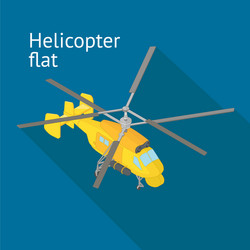 Flat isometric helicopter vector