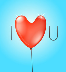 I love you concept with red balloon vector