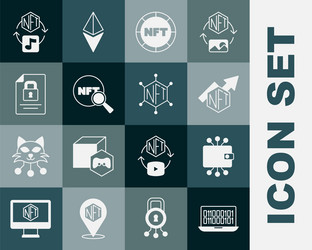 set binary code cryptocurrency wallet nft growth vector image