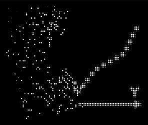 bright broken pixel halftone function plot icon vector image