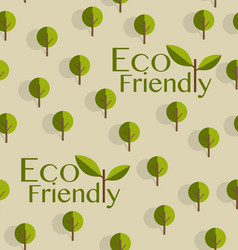 cute seamless pattern with abstract trees and word vector image