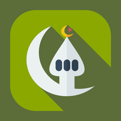 Flat modern design with shadow icons mosque Vector Image