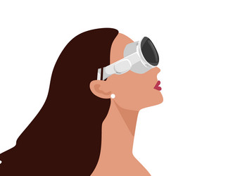 girl using spatial computing device vector image
