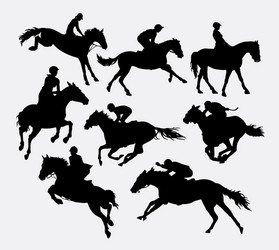 Jockey Horse Silhouette Vector Image
