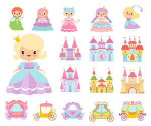 Princess with Castle Carriage Vector Image