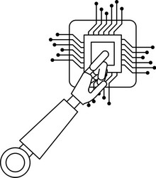 processor circuit with robot hand vector image