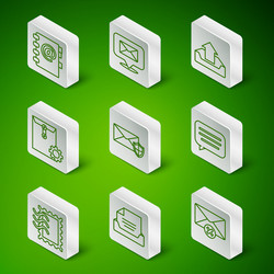 set line delete envelope drawer with document vector image