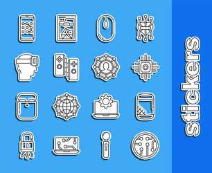 set line processor voice assistant computer vector image