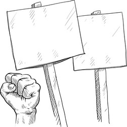 Fist Protest Doodle vector image