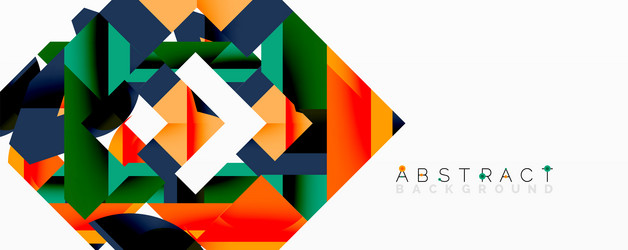 geometric shapes overlap creating vibrant color vector image