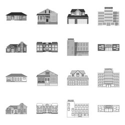 isolated object building and front symbol vector image