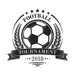 Retro Football Tournament Emblem Vector Image