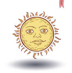 Sun icon hand drawn Royalty Free Vector Image - VectorStock