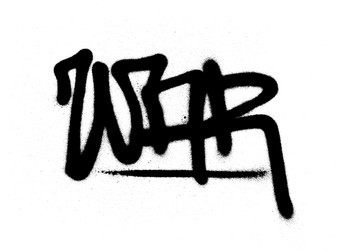 Graffiti tag war sprayed with leak in black vector