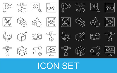 set line 3d printer software cube geometric vector image