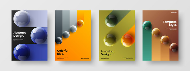 abstract booklet a4 design set minimalistic 3d vector image