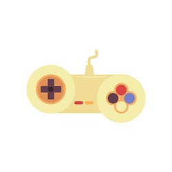 Game console controller with bright buttons flat vector