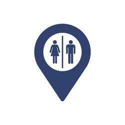 Map pointer with man and woman icon wc logo vector