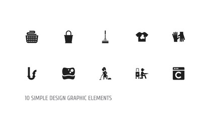 set of 10 editable cleanup icons includes symbols vector image