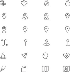 User Interface Line Icons - Navigation & Location vector image
