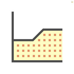 area graph for statistics display icon design vector image