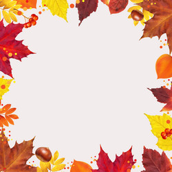 Autumn poster with leaves vector