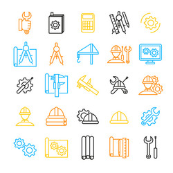 engineering thin line icon set vector image