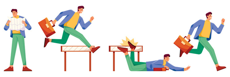 man running jumping falling searching vector image