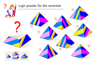 Pyramid Logic Puzzle - Find the Missing Piece vector image