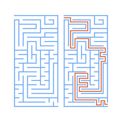 black rectangular labyrinth with an input vector image