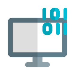 showing data in binary format on monitor vector image