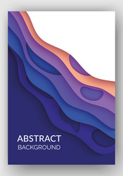 abstract background with color waves paper art vector image