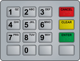 ATM Keypad Display vector image